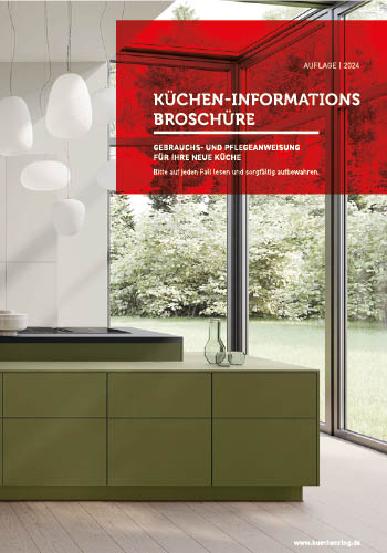 Kücheninformationsbroschüre Titelseite auf Seite Service